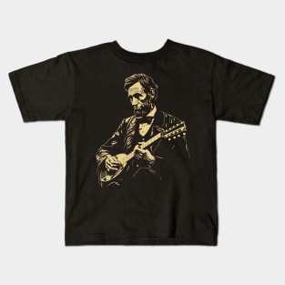 Abraham Lincoln Banjo Player Funny Founding Fathers Kids T-Shirt